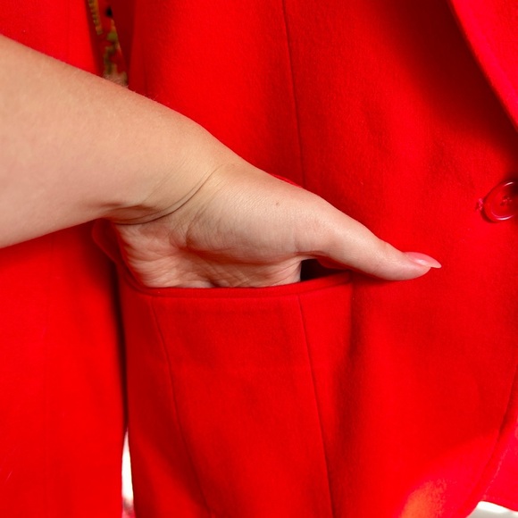 Vintage Pendleton Red Wool Blazer USA Made 100% Virgin Wool 80s 90s Size M - Picture 4 of 13